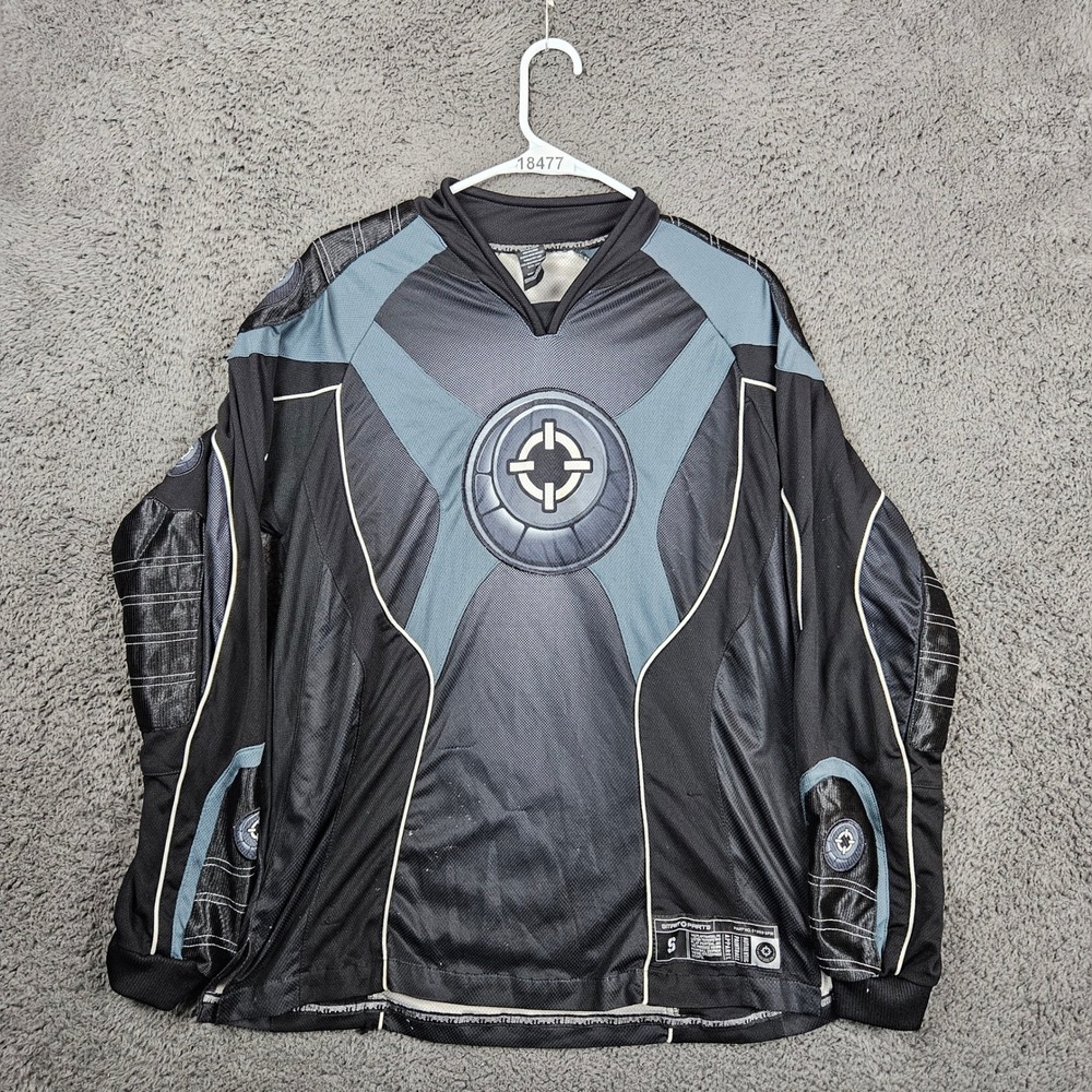 SMART PARTS Mens Long Sleeve‎ Paintball Jersey Shirt Black Grey Size S